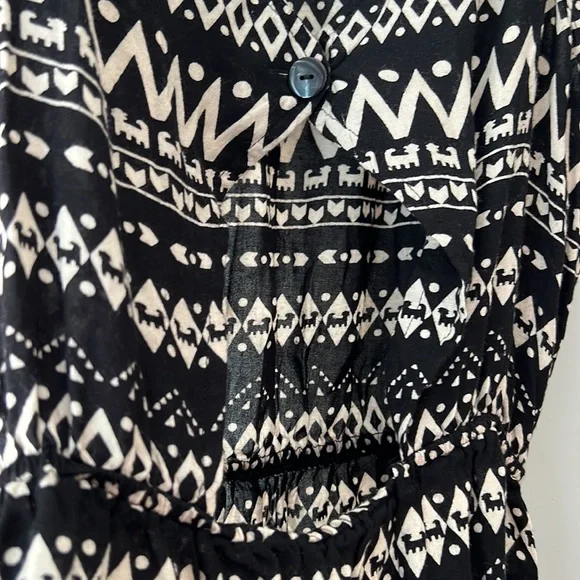 Patrons of Peace Smocked Waist Mini/Midi Dress Medium - Picture 5 of 12